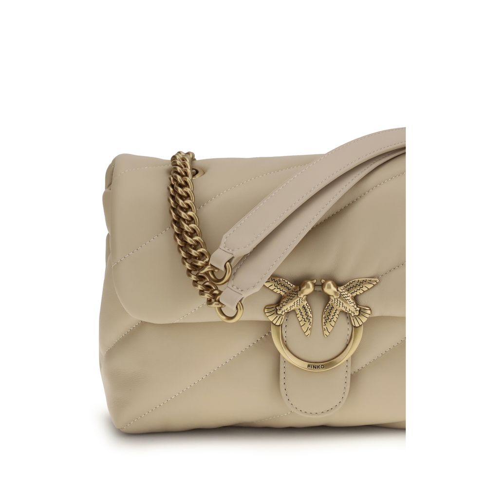 Beige Calf Leather Bos Taurus Shoulder Bag