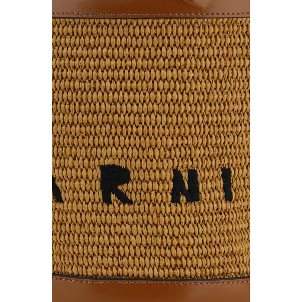 Brown Cotton Backet Bag