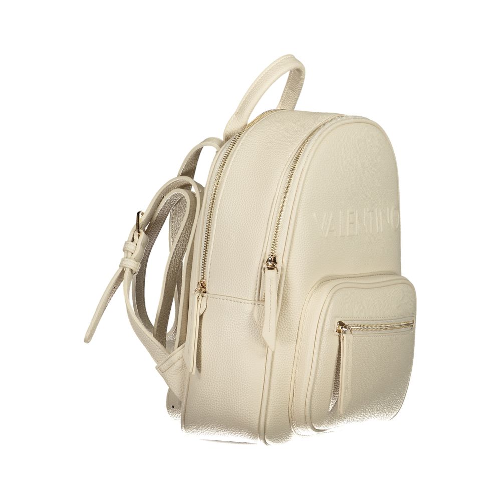 Beige Polyurethane Women Backpack