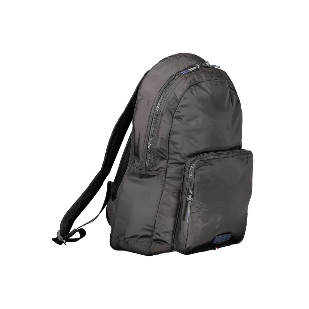 Black Polyurethane Men Backpack