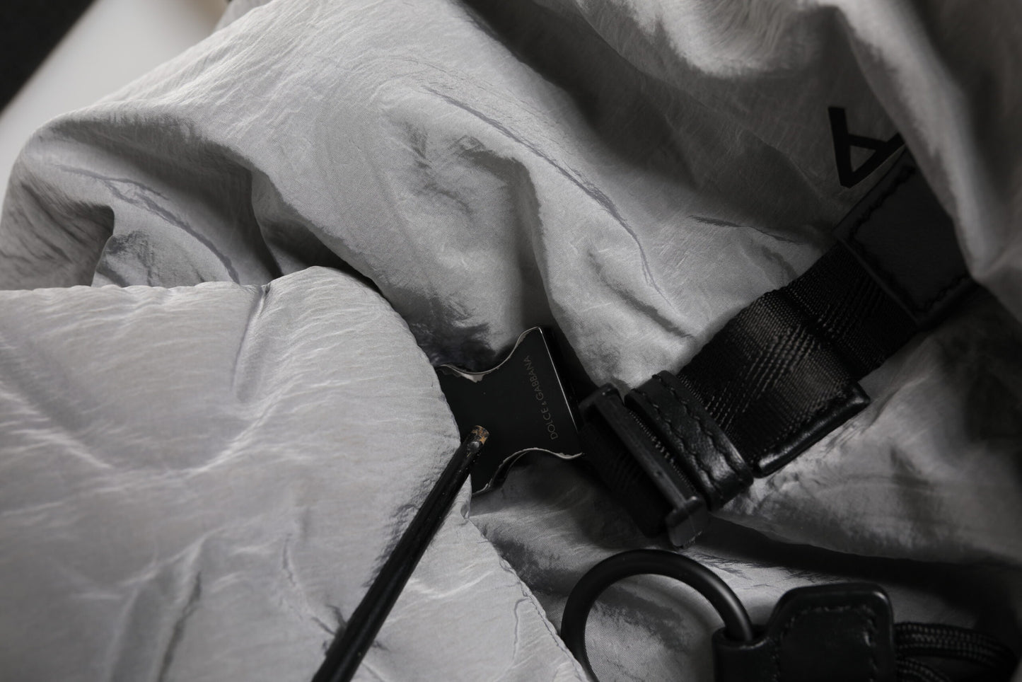 Gray Milano Print Drawstring Travel Backpack Bag