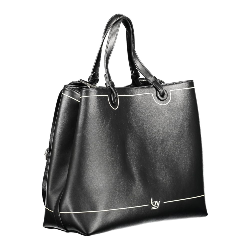 Black Polyurethane Women Handbag