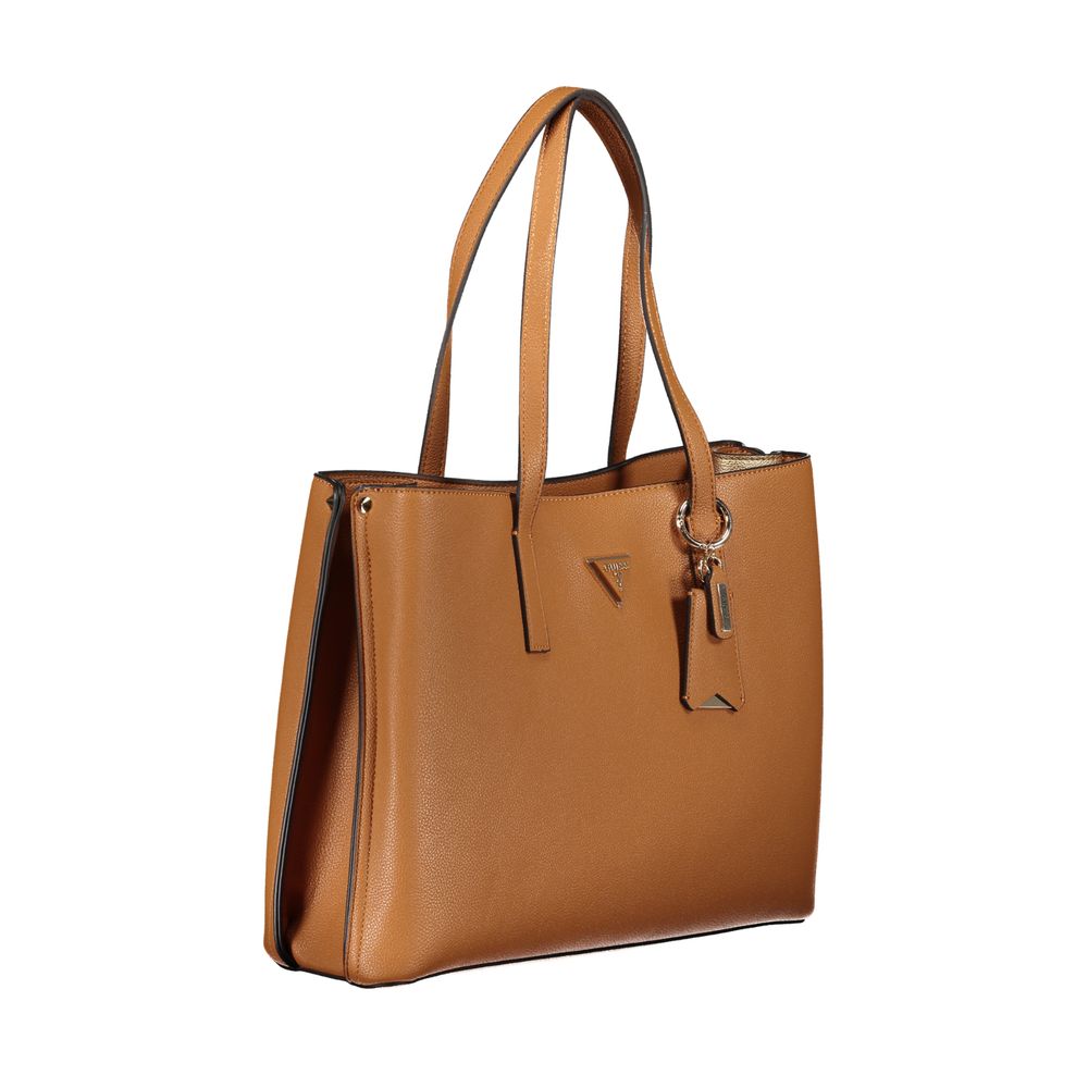 Marrone Polyurethane Women Handbag