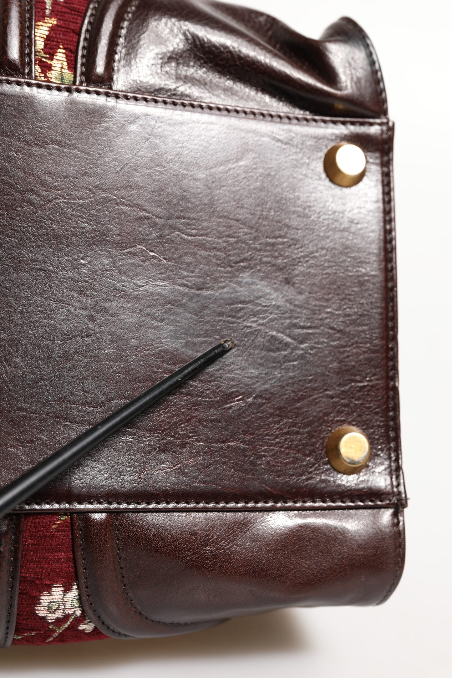 Multicolor Leather Jacquard Velvet Travel Duffle Bag