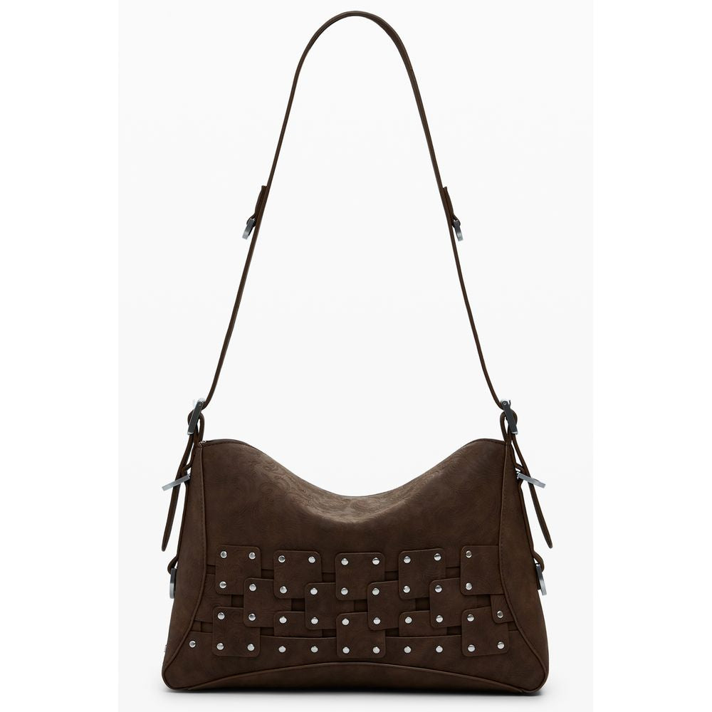 Brown Polyethylene Women Handbag