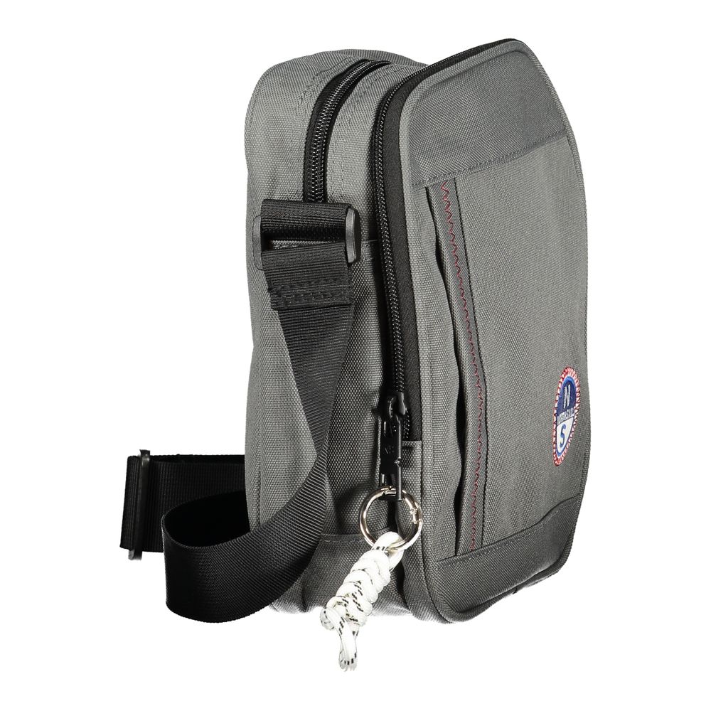Grigio Polyester Man Shoulder Bag