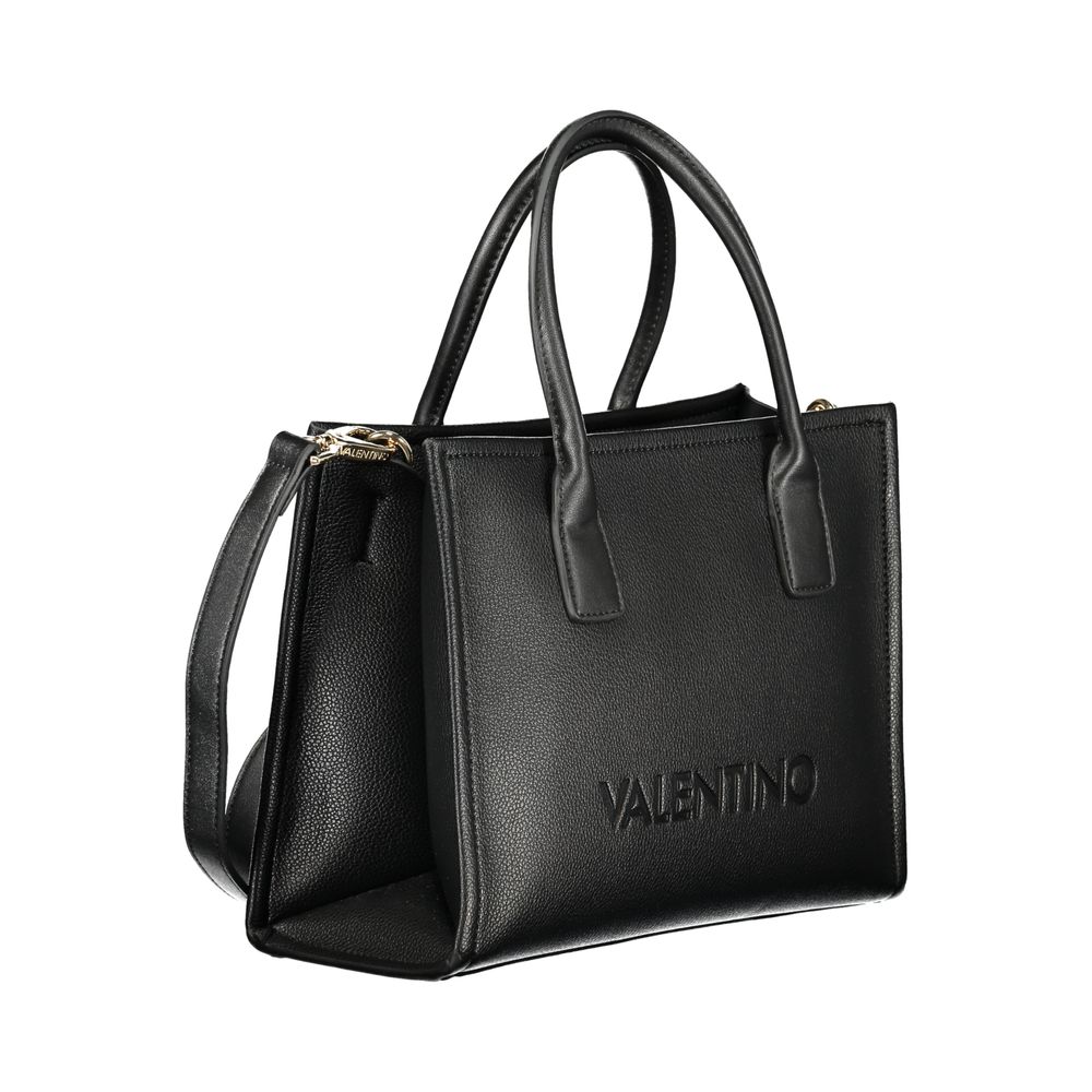 Black Polyurethane Women Handbag