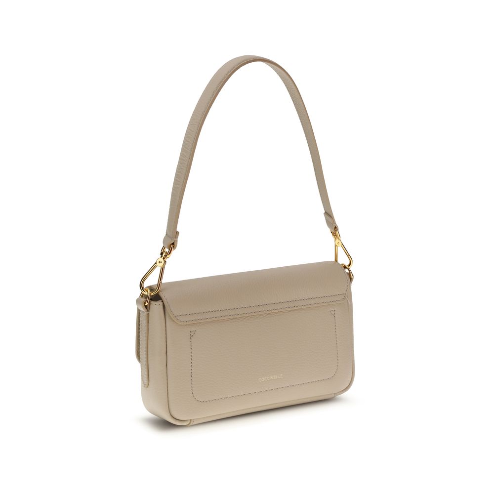 Beige Calf Leather Bos Taurus Shoulder Bag
