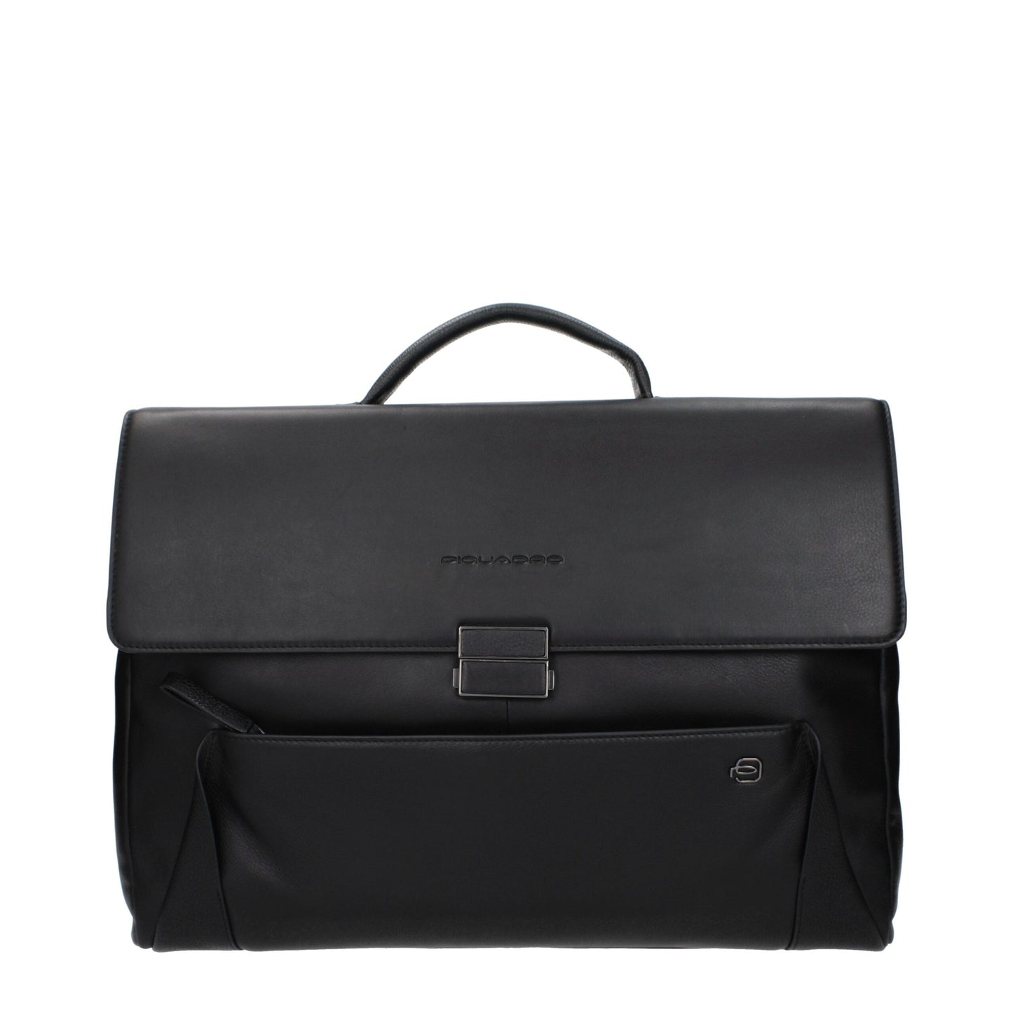 Black Leather Business And Laptop Bag