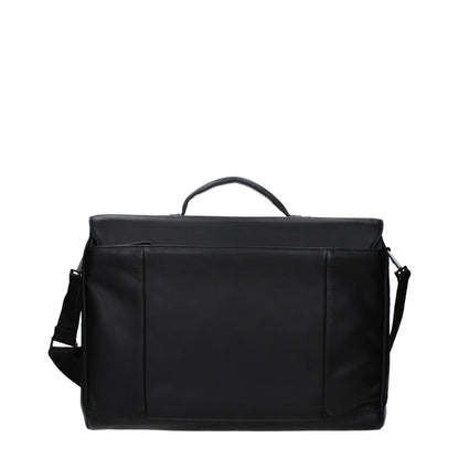 Black Leather Business And Laptop Bag