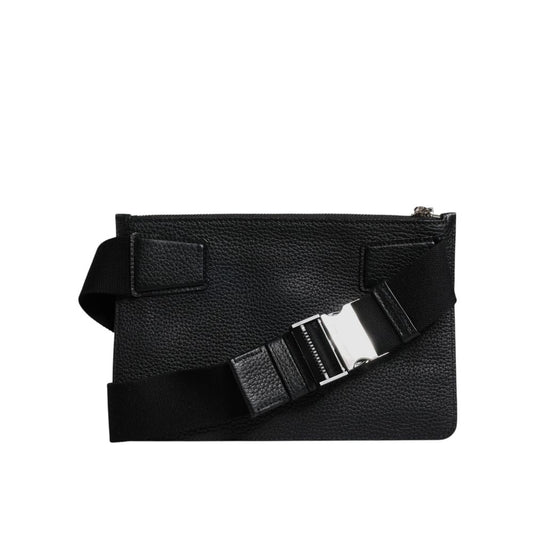 Black Leather Belt Bag