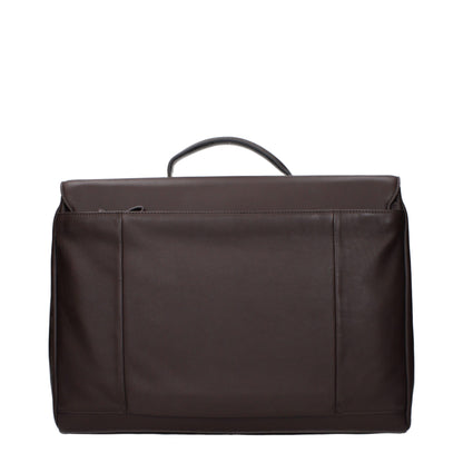 Brown Leather Business And Laptop Bag