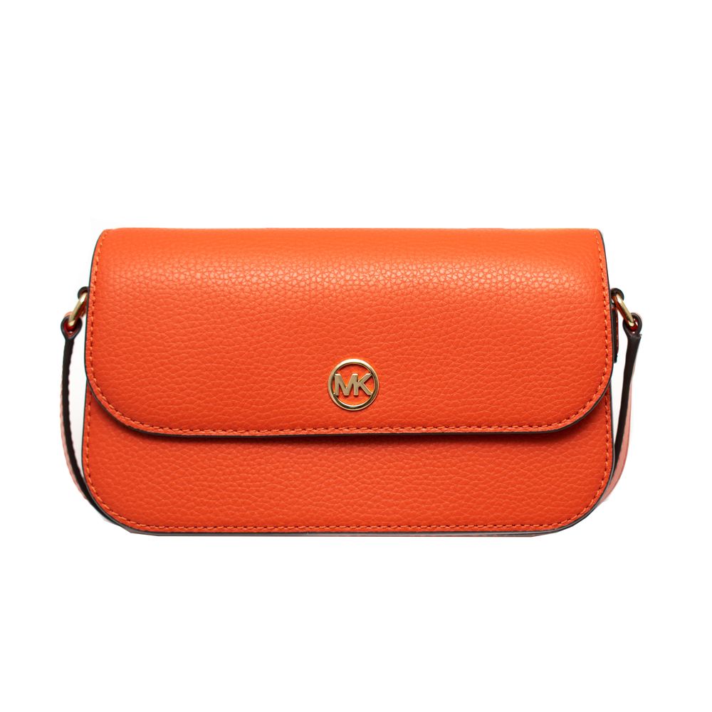 Orange Leather Crossbody Bag