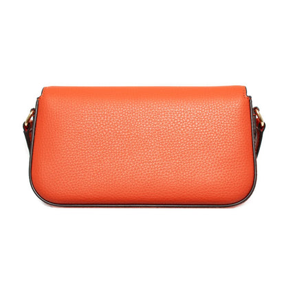 Orange Leather Crossbody Bag