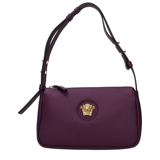 Purple Leather Shoulder Bag