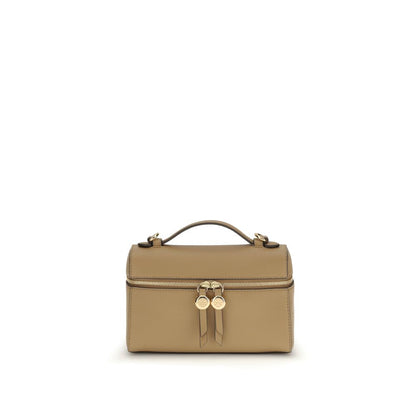 Beige Calf Leather Bos Taurus Shoulder Bag