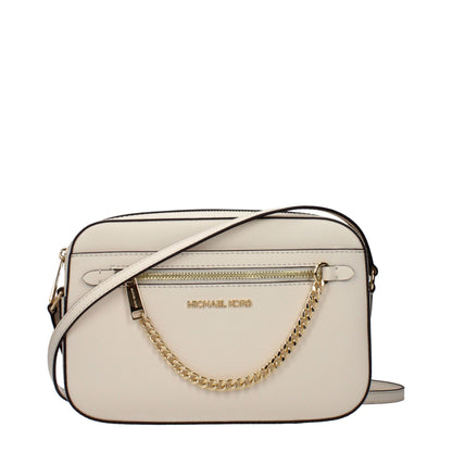 Beige Leather Crossbody Bag