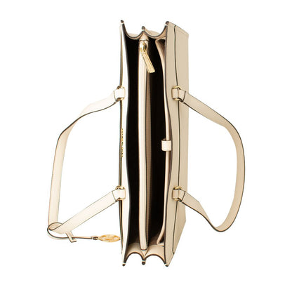 Beige Leather Tote Bag