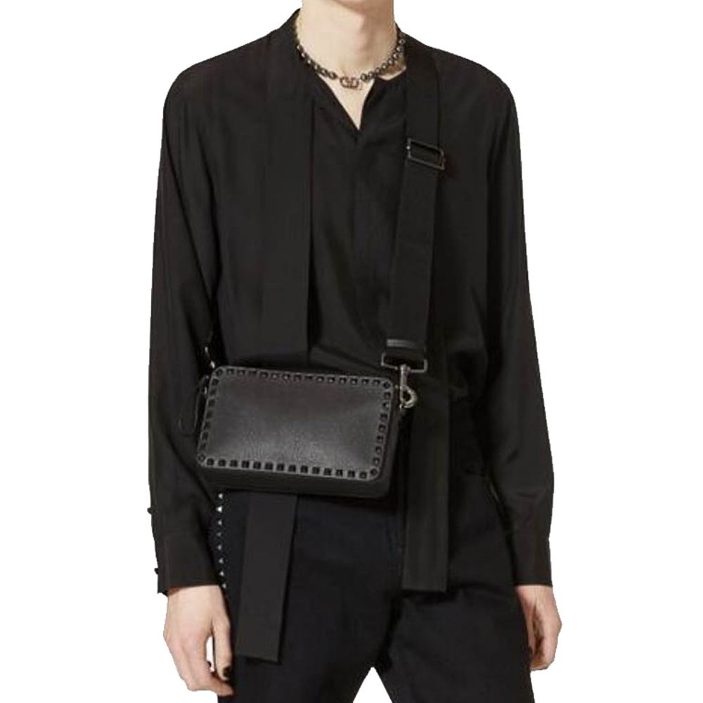 Black Calfskin Shoulder Bag