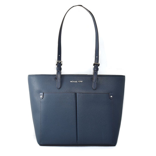Blue Artificial Leather Tote Bag