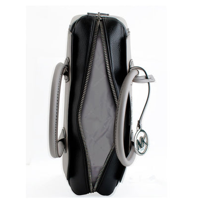 Gray Leather Handbag