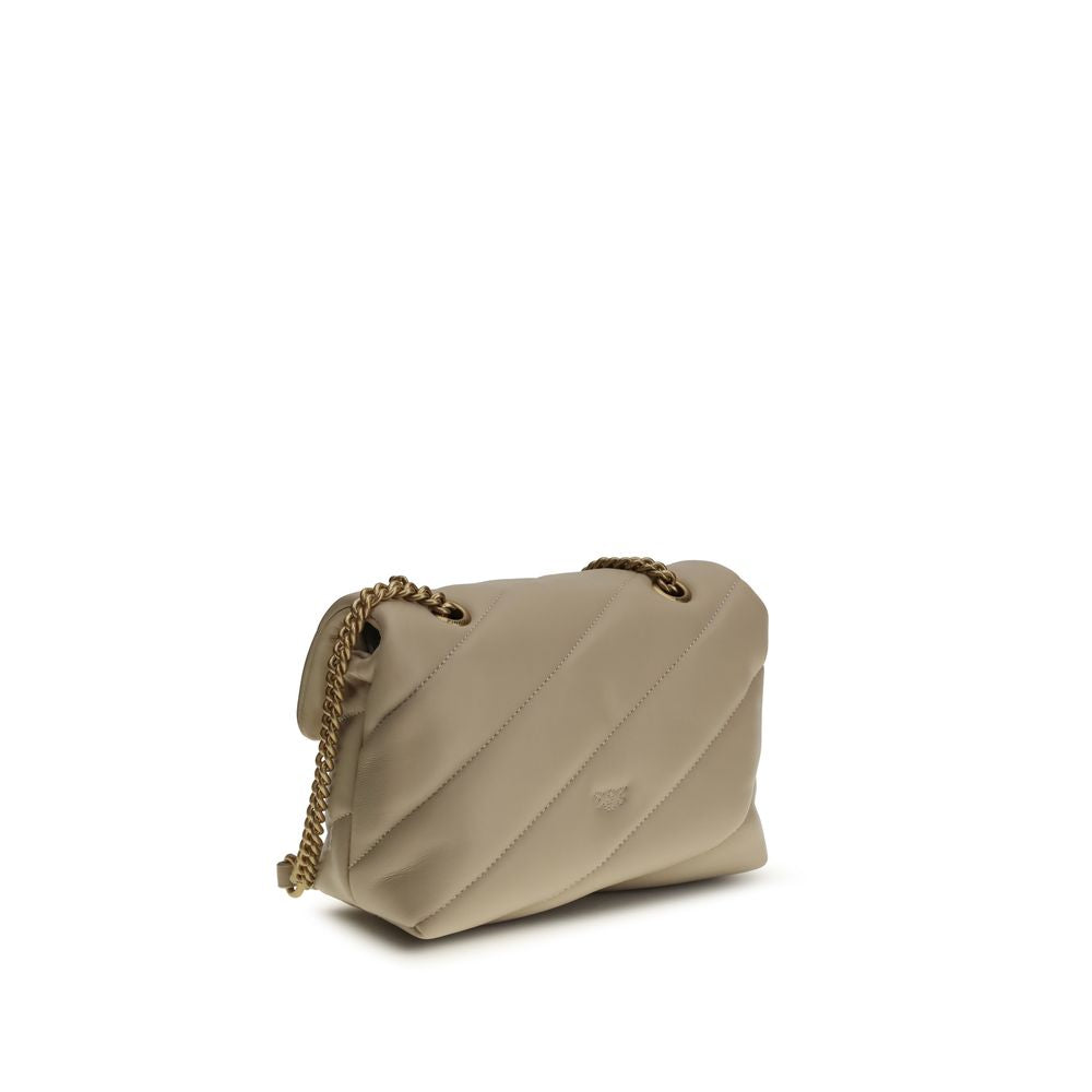 Beige Calf Leather Bos Taurus Shoulder Bag