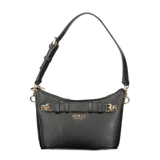 Black Polyurethane Women Handbag