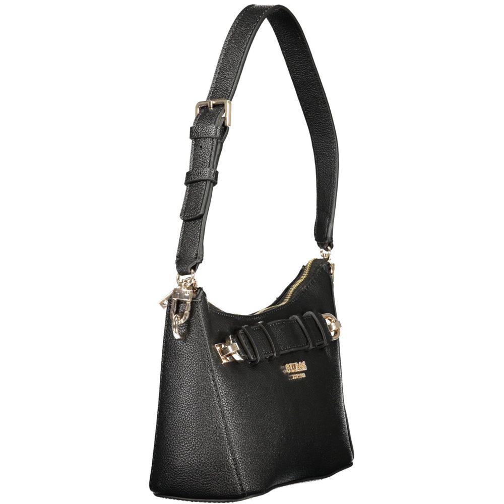 Black Polyurethane Women Handbag