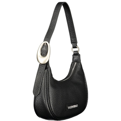 Black Polyurethane Women Shoulder Bag