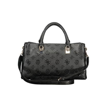 Black Polyurethane Women Handbag