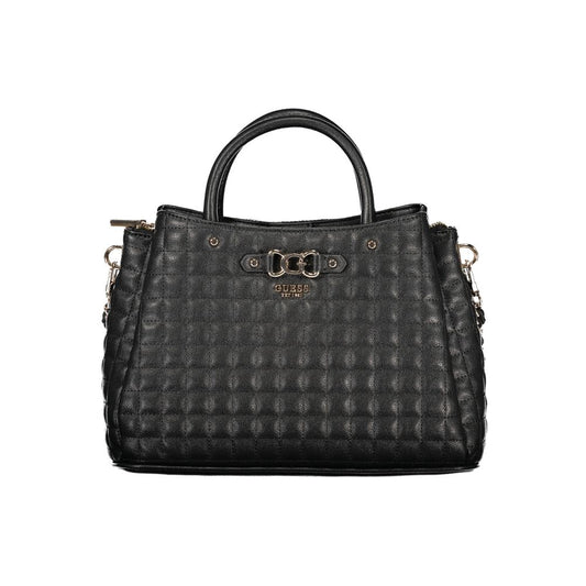 Black Polyurethane Women Handbag