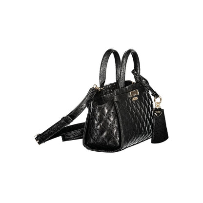 Black Polyurethane Women Handbag