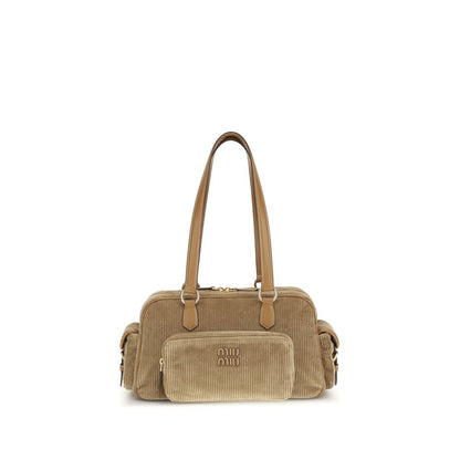 Beige Cotton Shoulder Bag