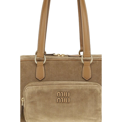 Beige Cotton Shoulder Bag