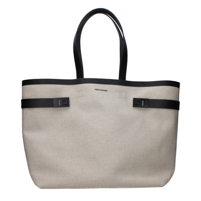 Beige Fabric Shoulder Bag