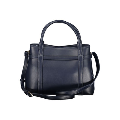 Blu Polyurethane Woman Handbag