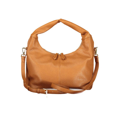 Marrone Polyurethane Women Handbag