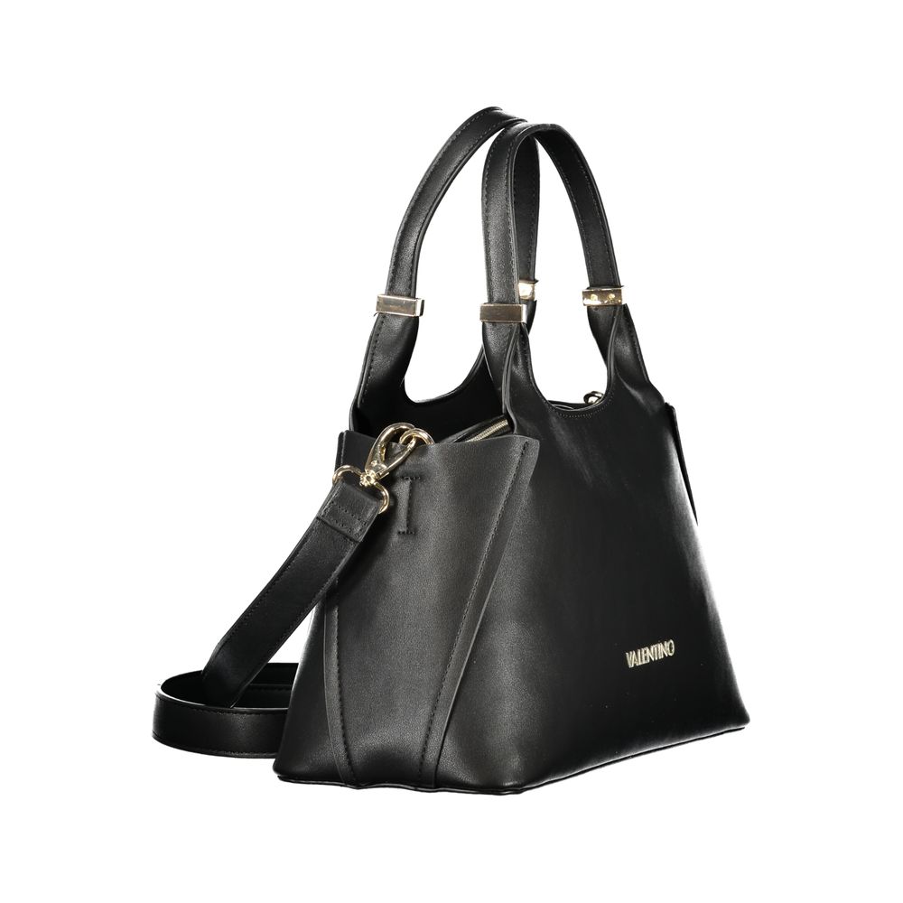 Black Polyurethane Women Handbag
