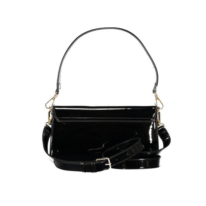 Black Polyurethane Women Handbag