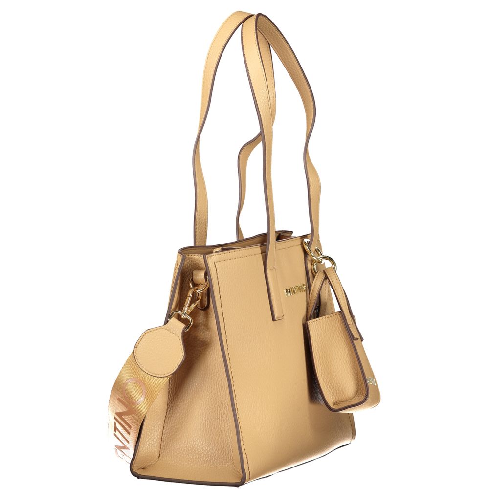 Beige Polyurethane Women Handbag