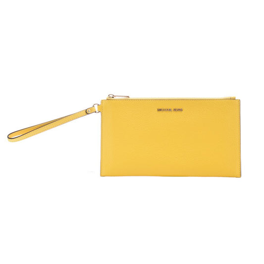 Bicolor Leather Clutch Bag