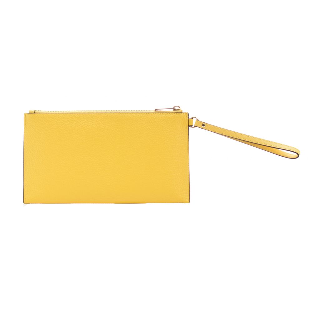 Bicolor Leather Clutch Bag