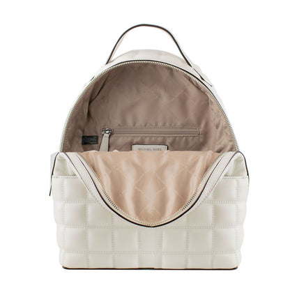 White Artificial Leather Backpack