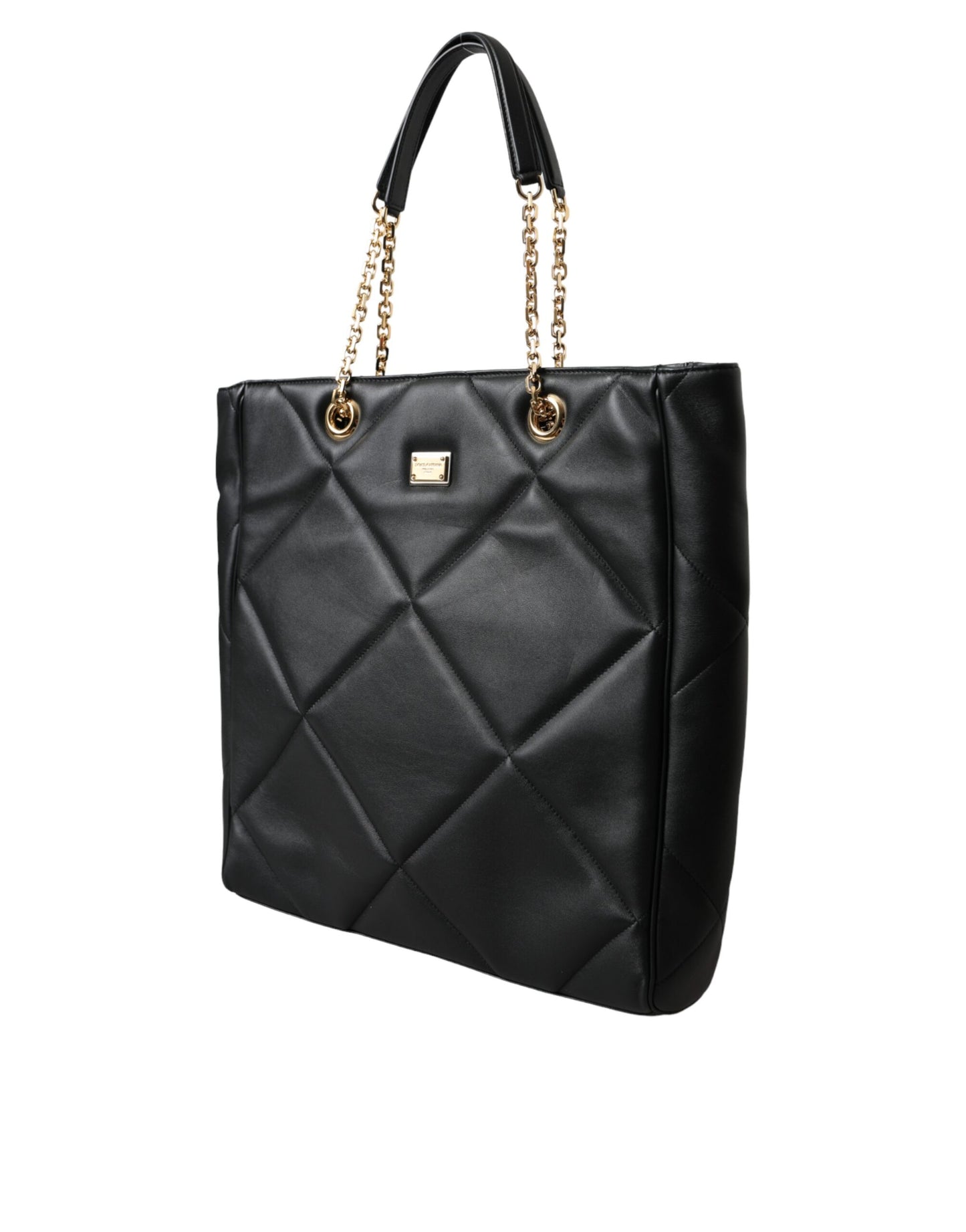 D&G Sac cabas matelassé en cuir noir JUNGLE