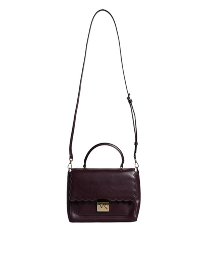 MK17 Sac bandoulière MINDY en cuir violet avec plaque logo