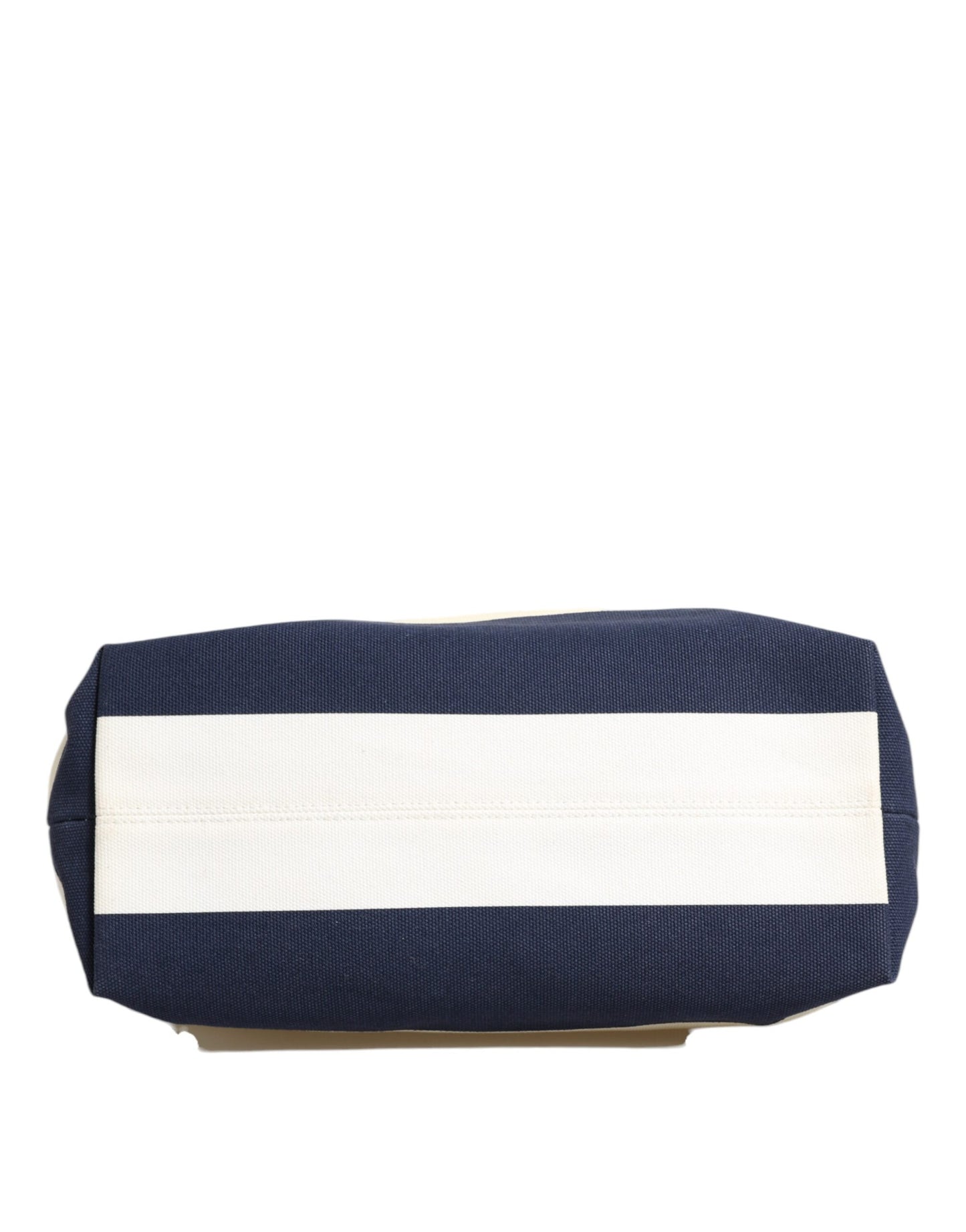 D&G Sac fourre-tout à poignée supérieure en toile rayée blanc bleu marine