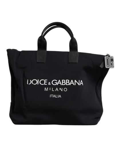 D&G Sac fourre-tout en toile noire avec logo DG pour femme