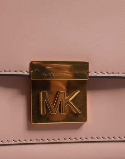 MK19 Sac cartable MINDY en cuir rose avec plaque logo