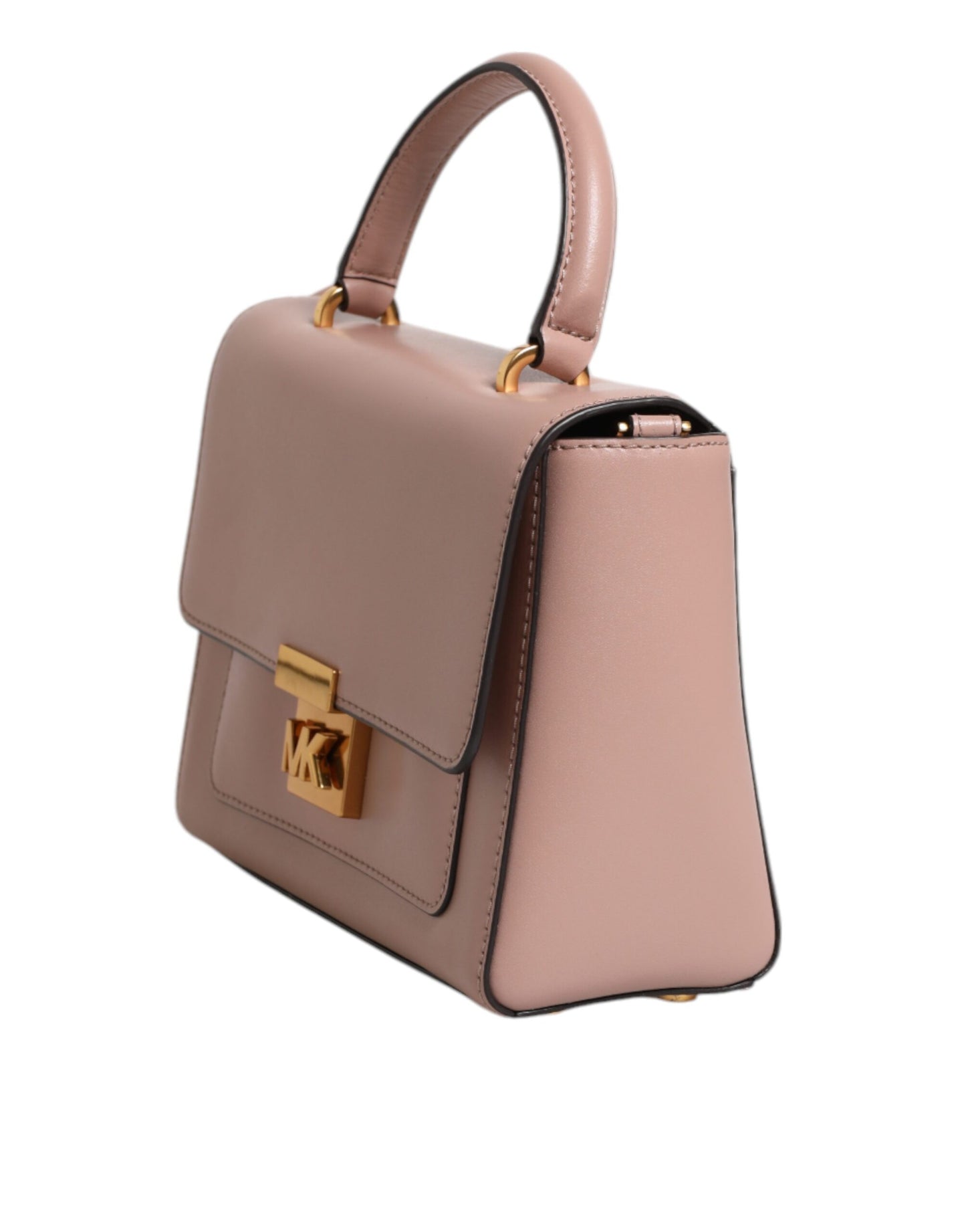 MK19 Sac cartable MINDY en cuir rose avec plaque logo