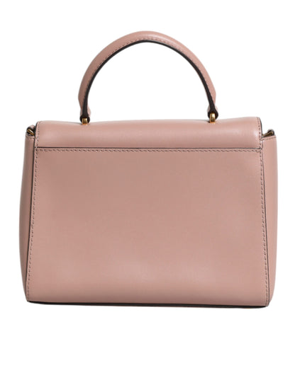 MK19 Sac cartable MINDY en cuir rose avec plaque logo